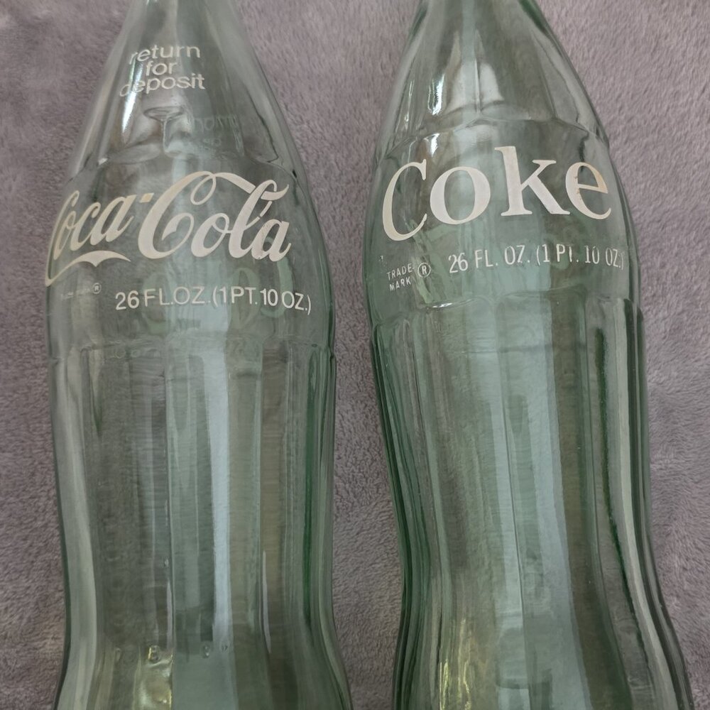 Coke Vintage Bottles 10oz Pair